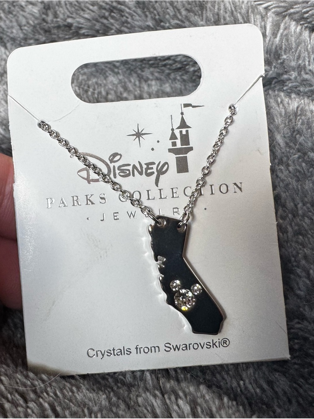 Disney California State Necklace with Swarovski Crystal Mickey Accent